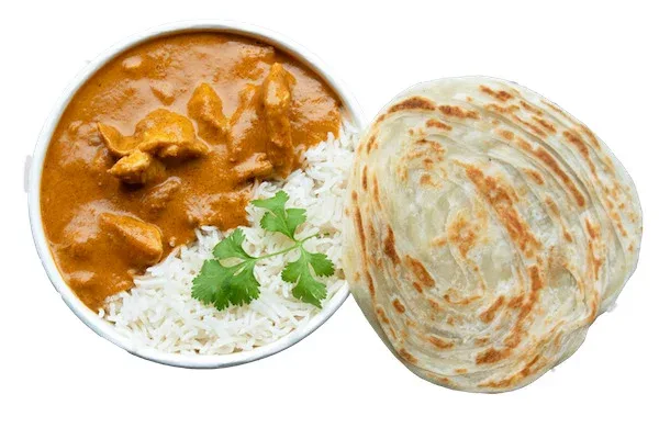 Indisk lille skål med parotta brød